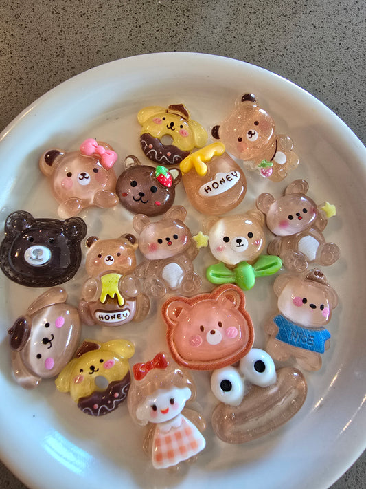 Charms variedad marron #2 resina decoden